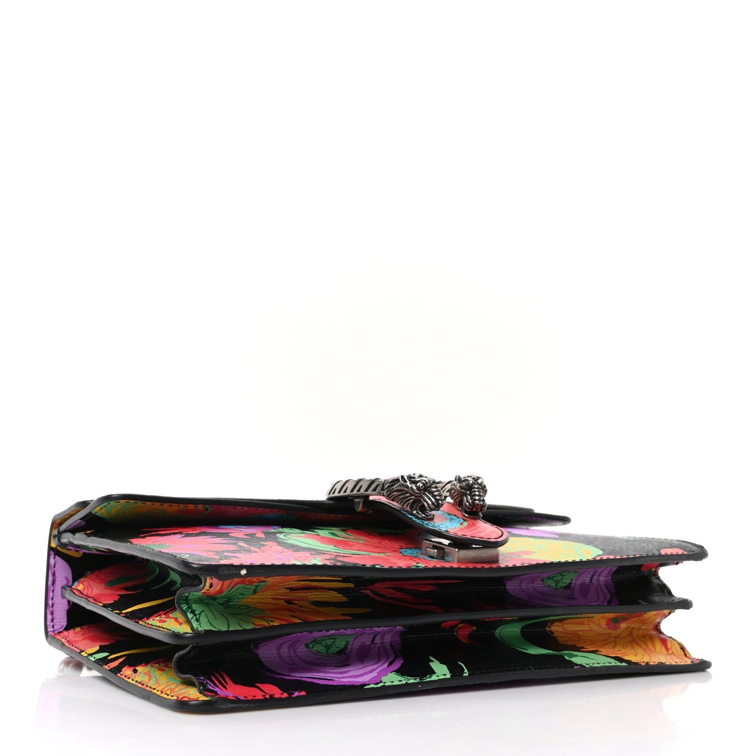 Gucci X KEN SCOTT New Shangai Calfskin Jenny Floral Print Small Dionysus Shoulder Bag Black Pink