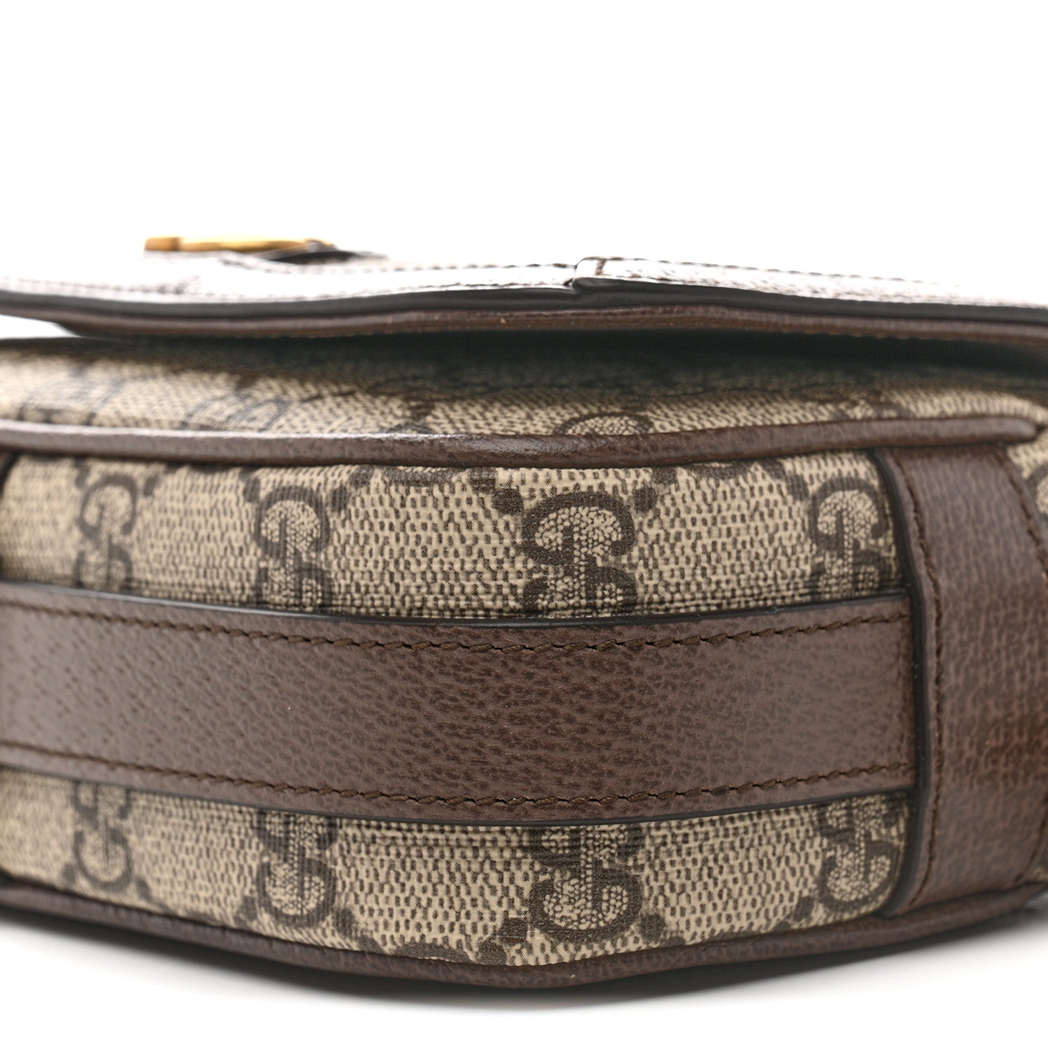 Gucci GG Supreme Monogram Web Mini Ophidia Flap Shoulder Bag Brown