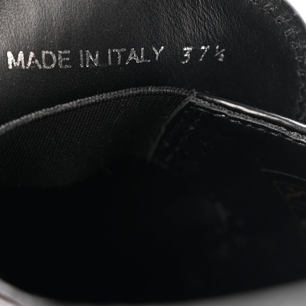 Prada Spazzolato Metal Triangle Logo 50mm Loafers 37.5 Black