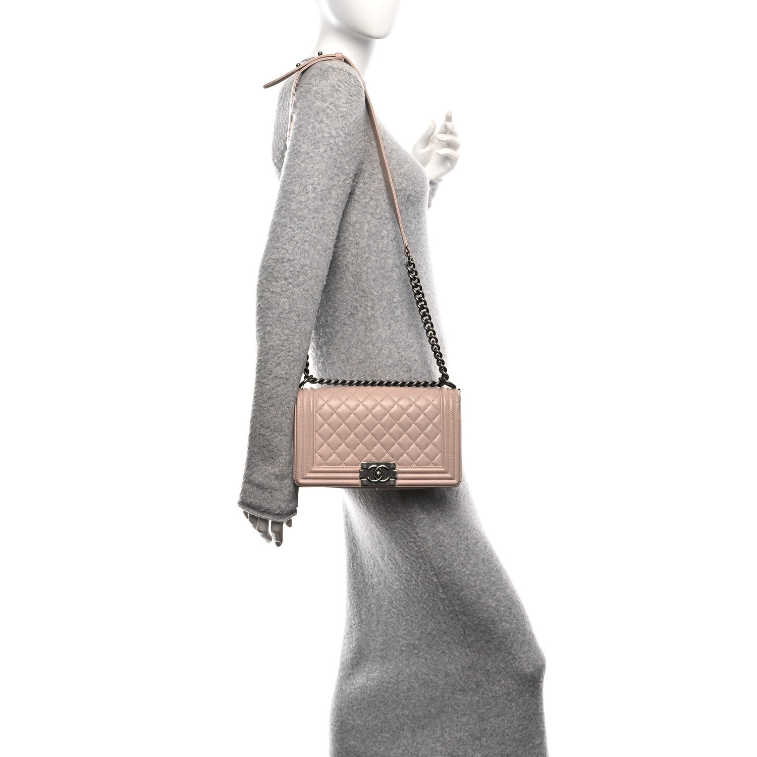 Chanel Lambskin Quilted Medium Boy Flap Light Pink