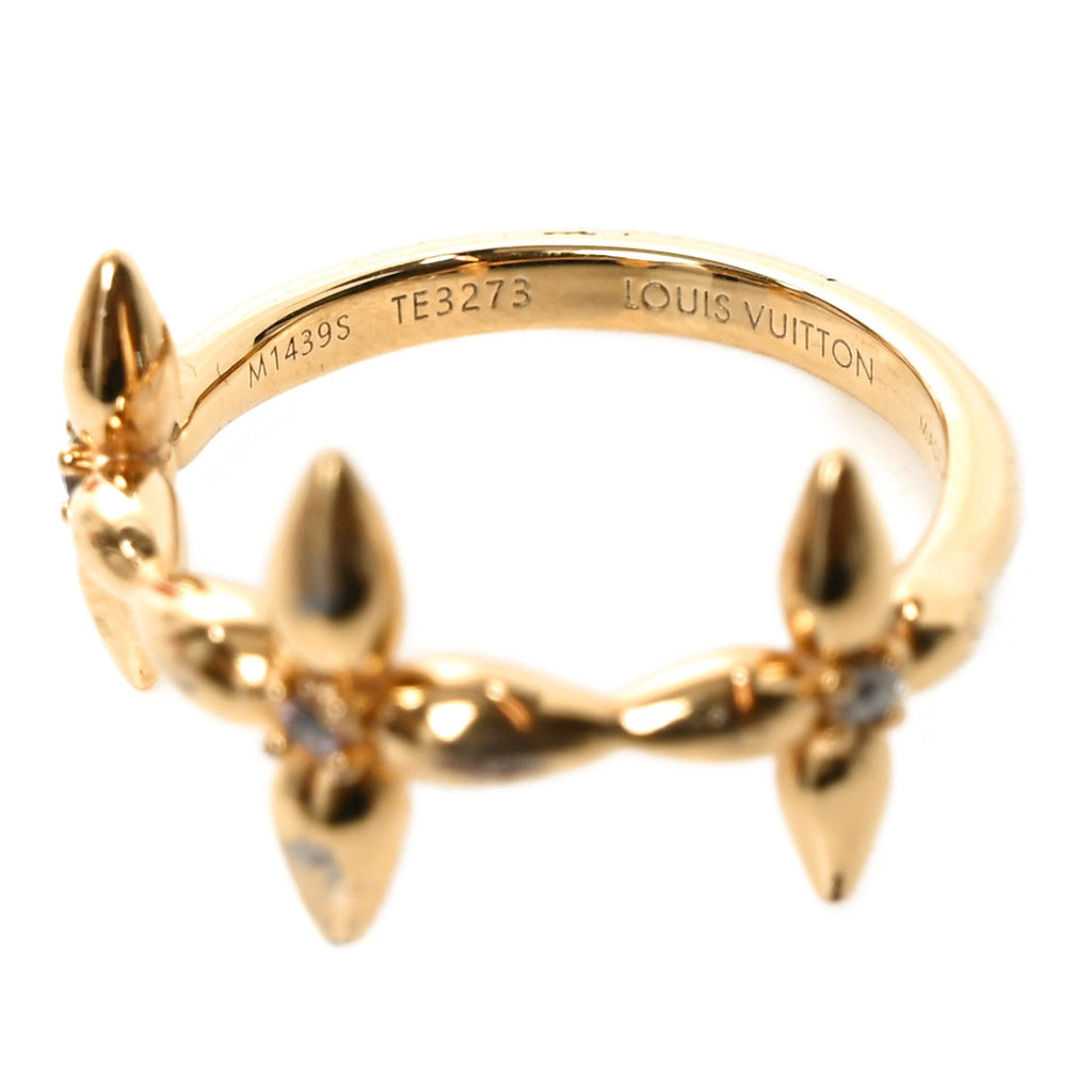 Louis Vuitton Metal Louisette Signature Ring S Gold