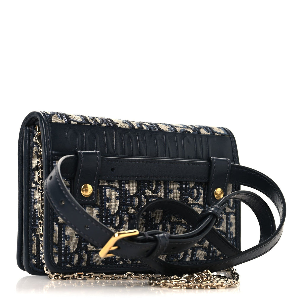 Christian Dior Oblique 30 Montaigne 2-In-1 Pouch Blue