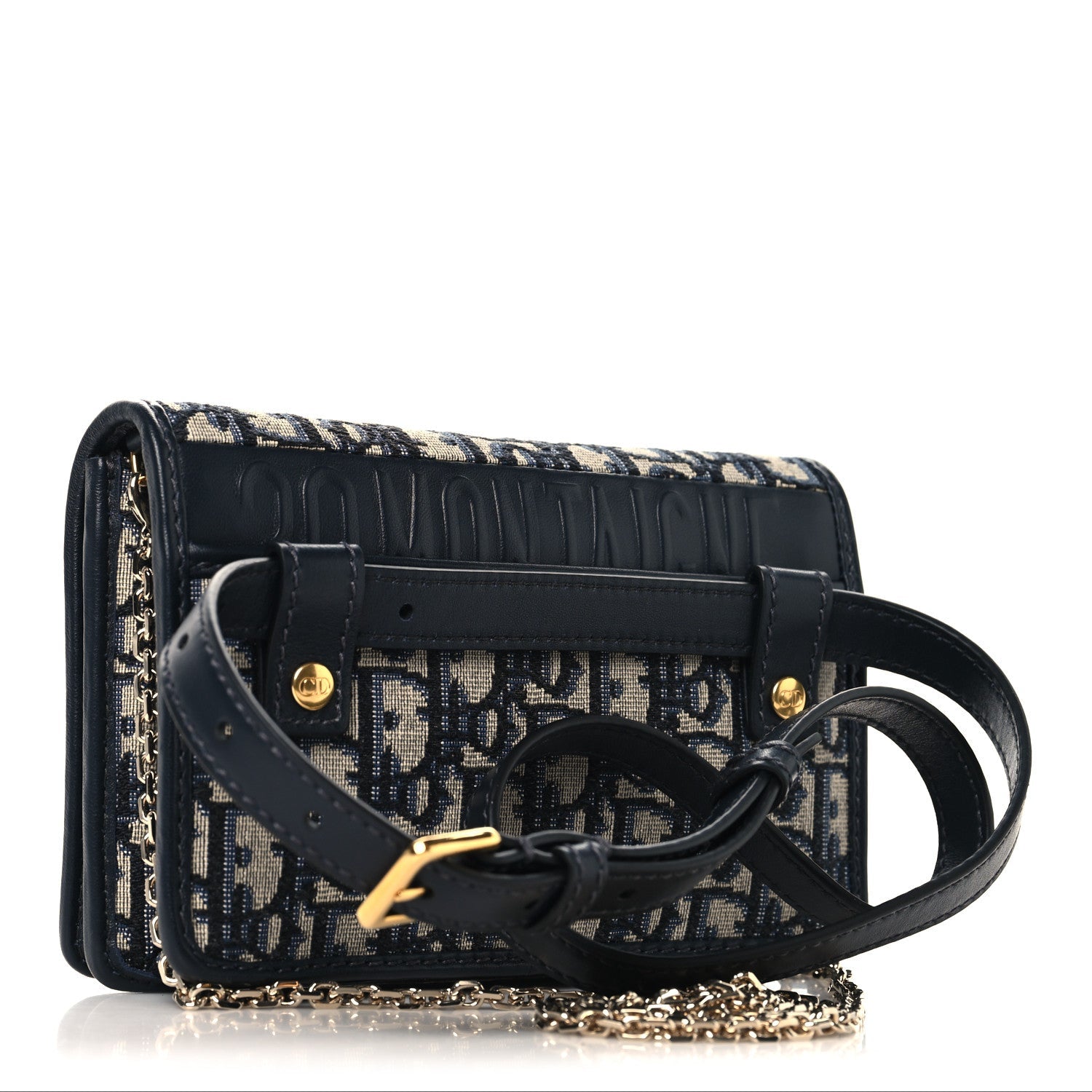 Christian Dior Oblique 30 Montaigne 2-In-1 Pouch Blue