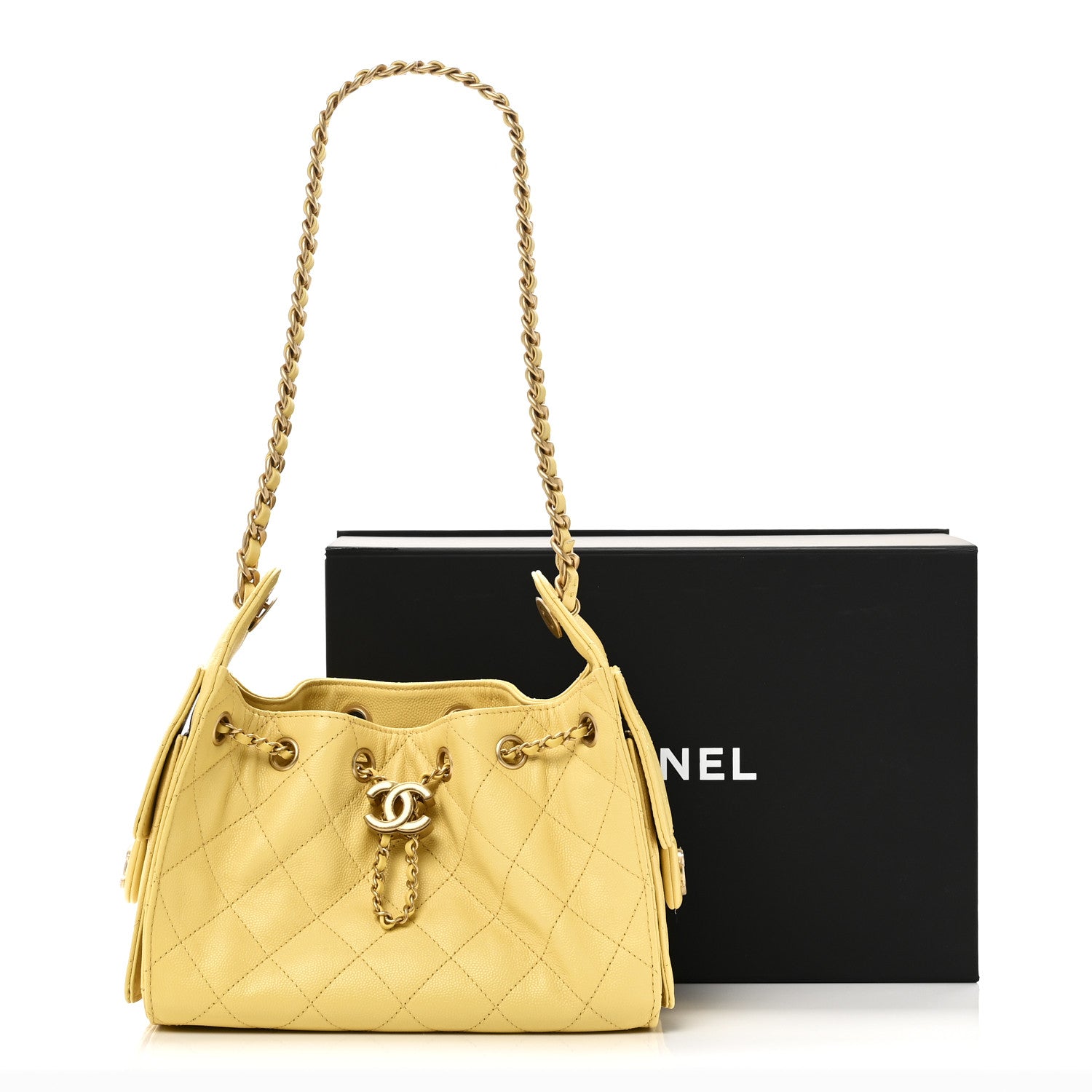 Chanel Caviar Quilted Mini Chanel 25 Handbag Yellow