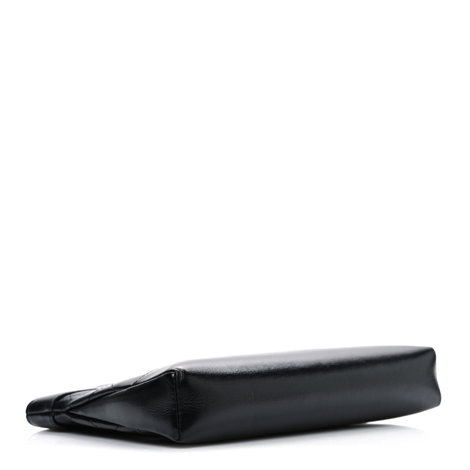 Chanel Shiny Crumpled Calfskin Quilted Nano 31 Shopping Bag Black