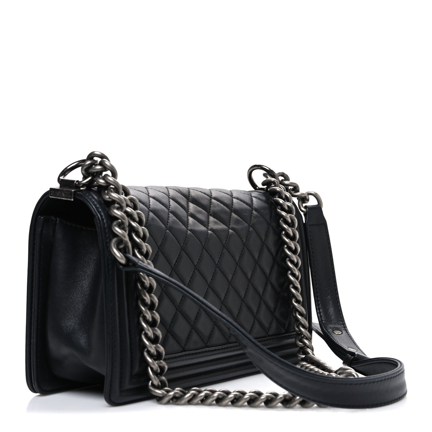 Chanel Lambskin Quilted Medium Boy Flap Black