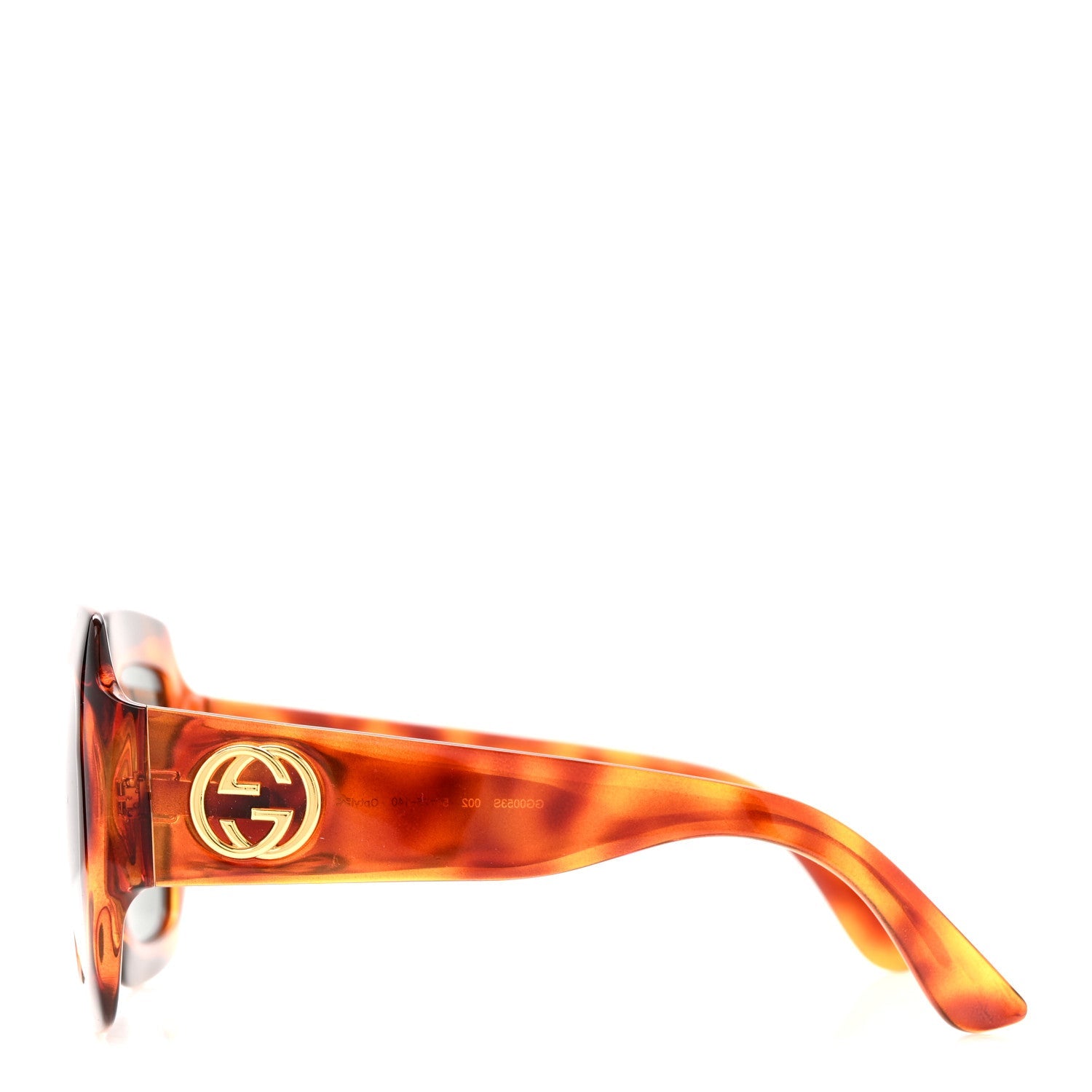 Gucci Acetate Square Frame Sunglasses GG 0053S Havana