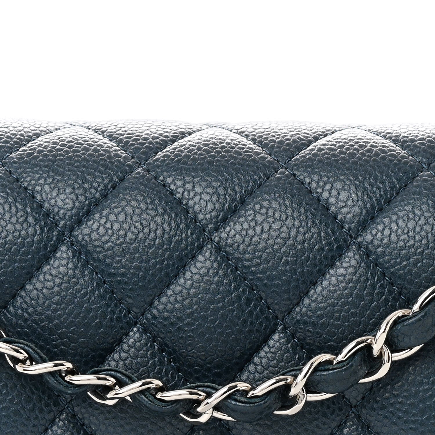 Chanel Pearly Caviar Quilted Medium Double Flap Blue