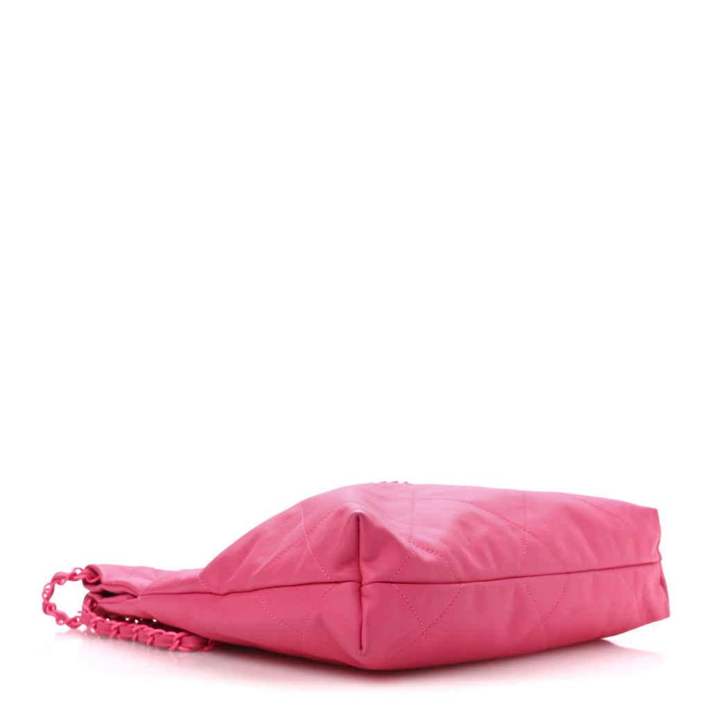 Chanel Matte Calfskin Quilted Monochrome Small Chanel 22 Fuchsia