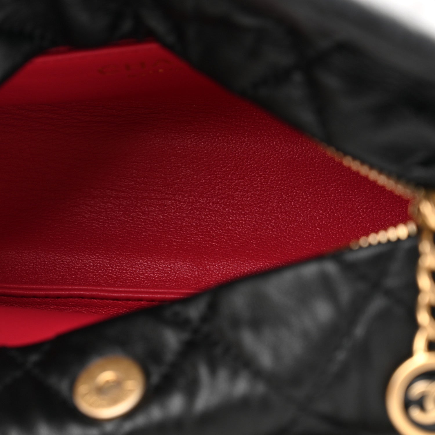Chanel Crumpled Lambskin Quilted Small CC Links Shoulder Bag Black