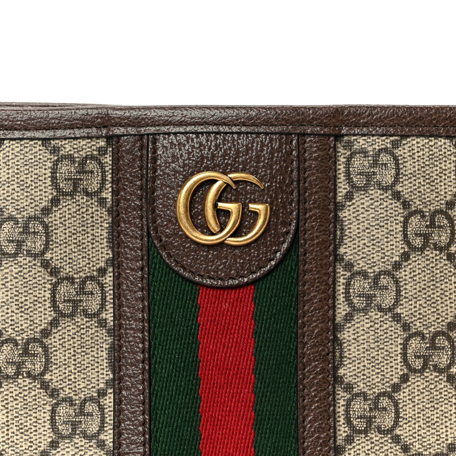 Gucci GG Supreme Monogram Web Ophidia GG Toiletry Case Beige New Acero