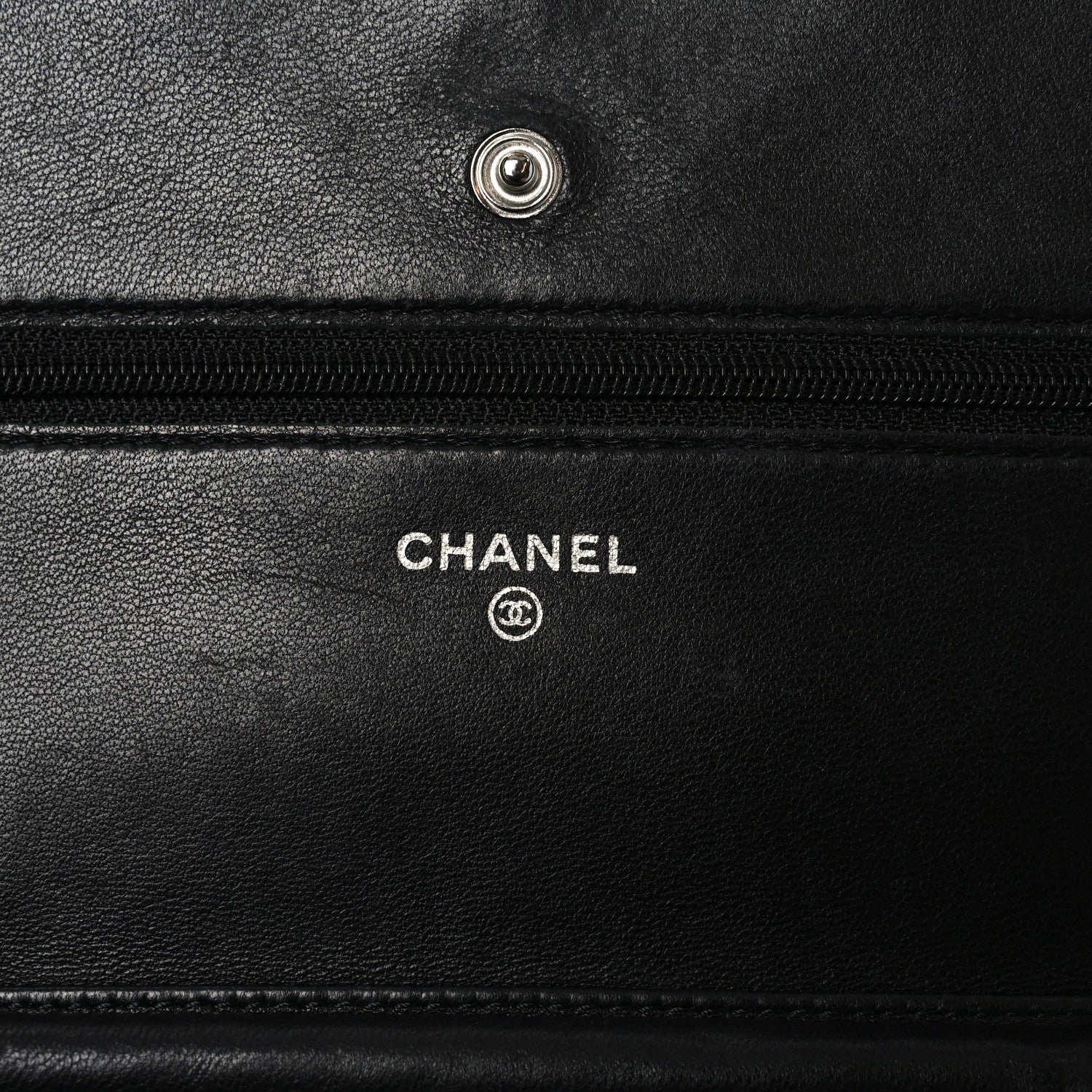 Chanel Lambskin Quilted Wallet On Chain WOC Black