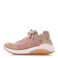 Chanel Suede Calfskin Stretch Fabric CC Sneakers 38.5 Pink