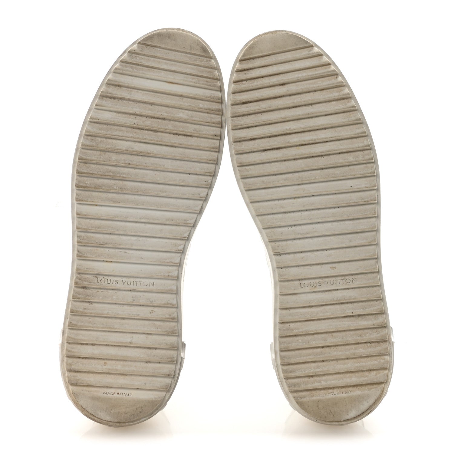 Louis Vuitton Lambskin Embossed Monogram Time Out Sneakers 40 White