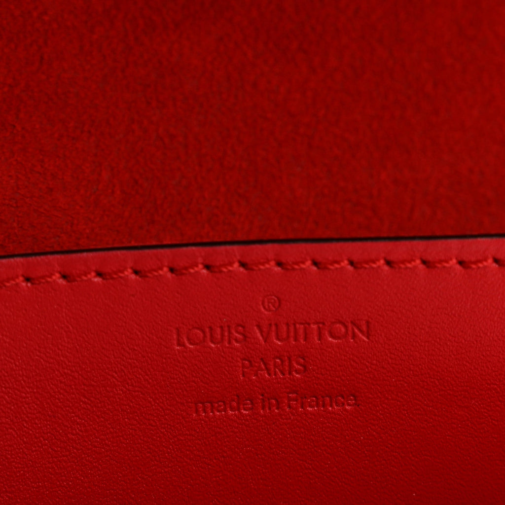 Louis Vuitton Calfskin Chain Louise MM Red