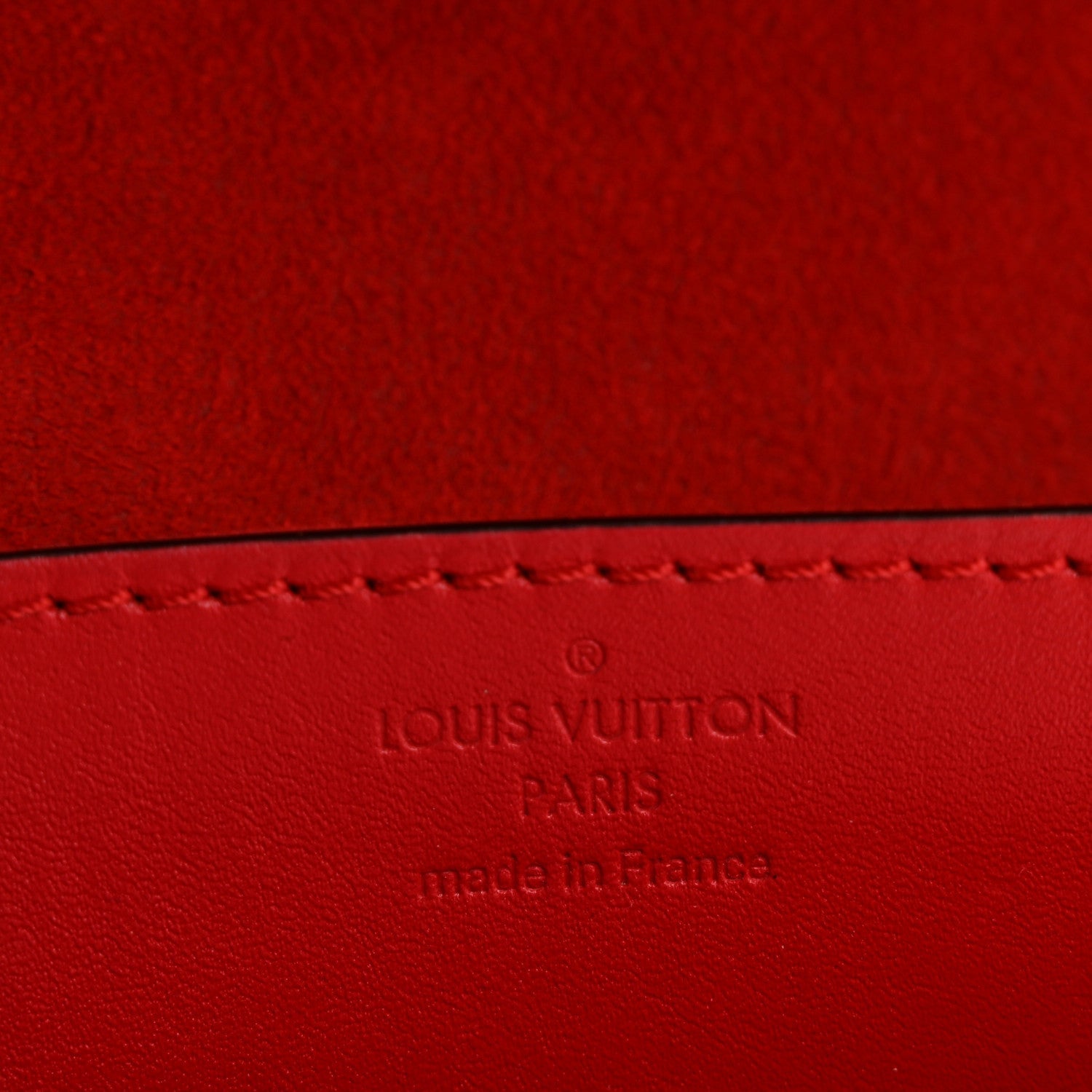 Louis Vuitton Calfskin Chain Louise MM Red