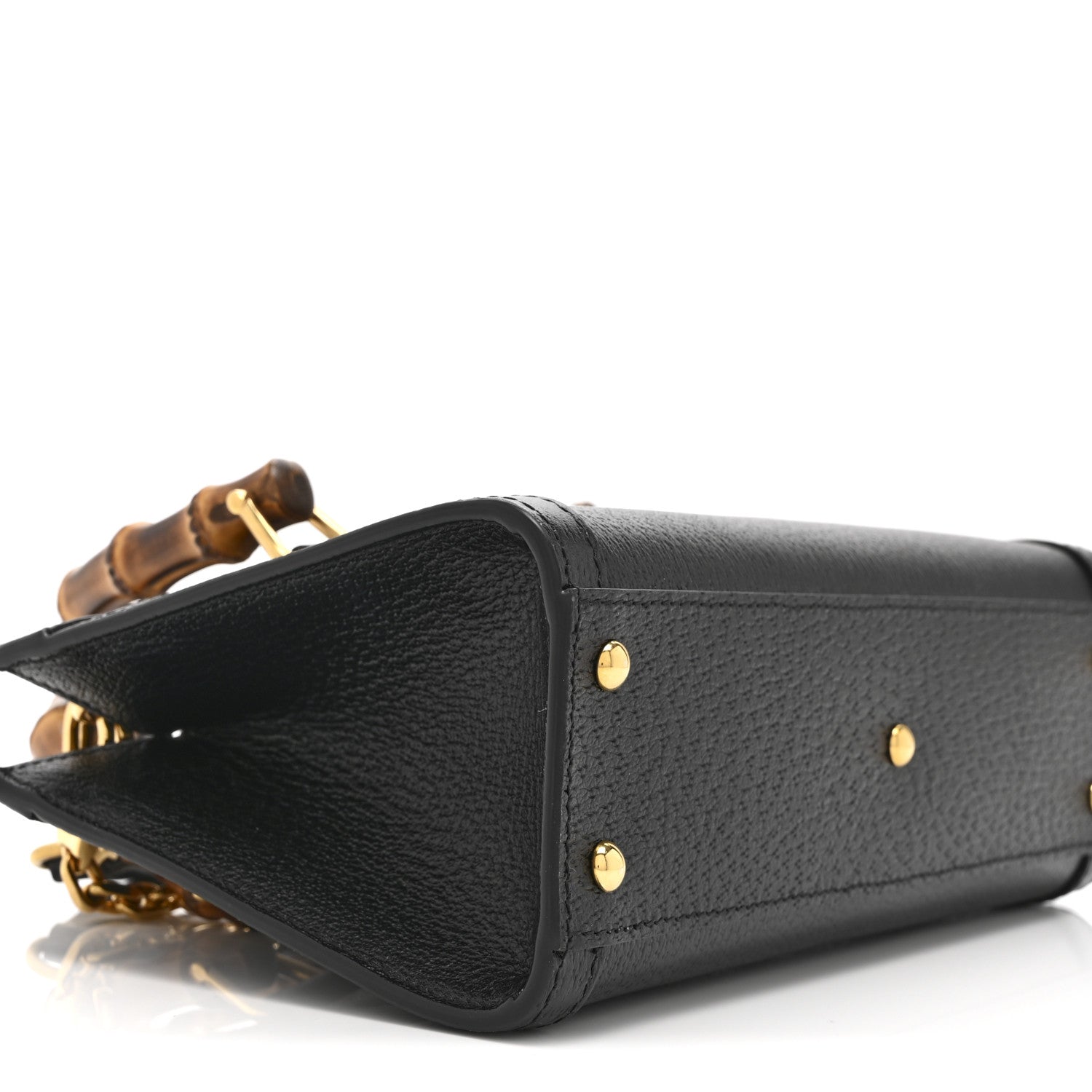 Gucci Textured Dollar Calfskin Web Small Diana Shoulder Bag  Black