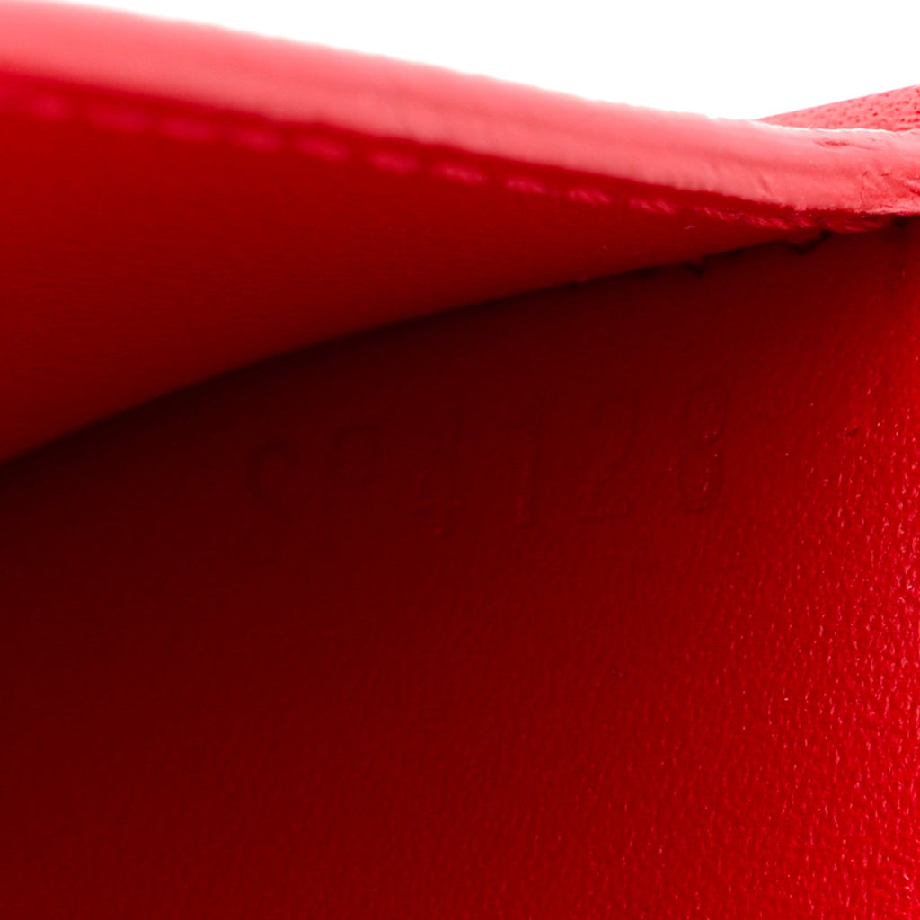 Louis Vuitton Monogram Flower Lock Compact Wallet Coquelicot