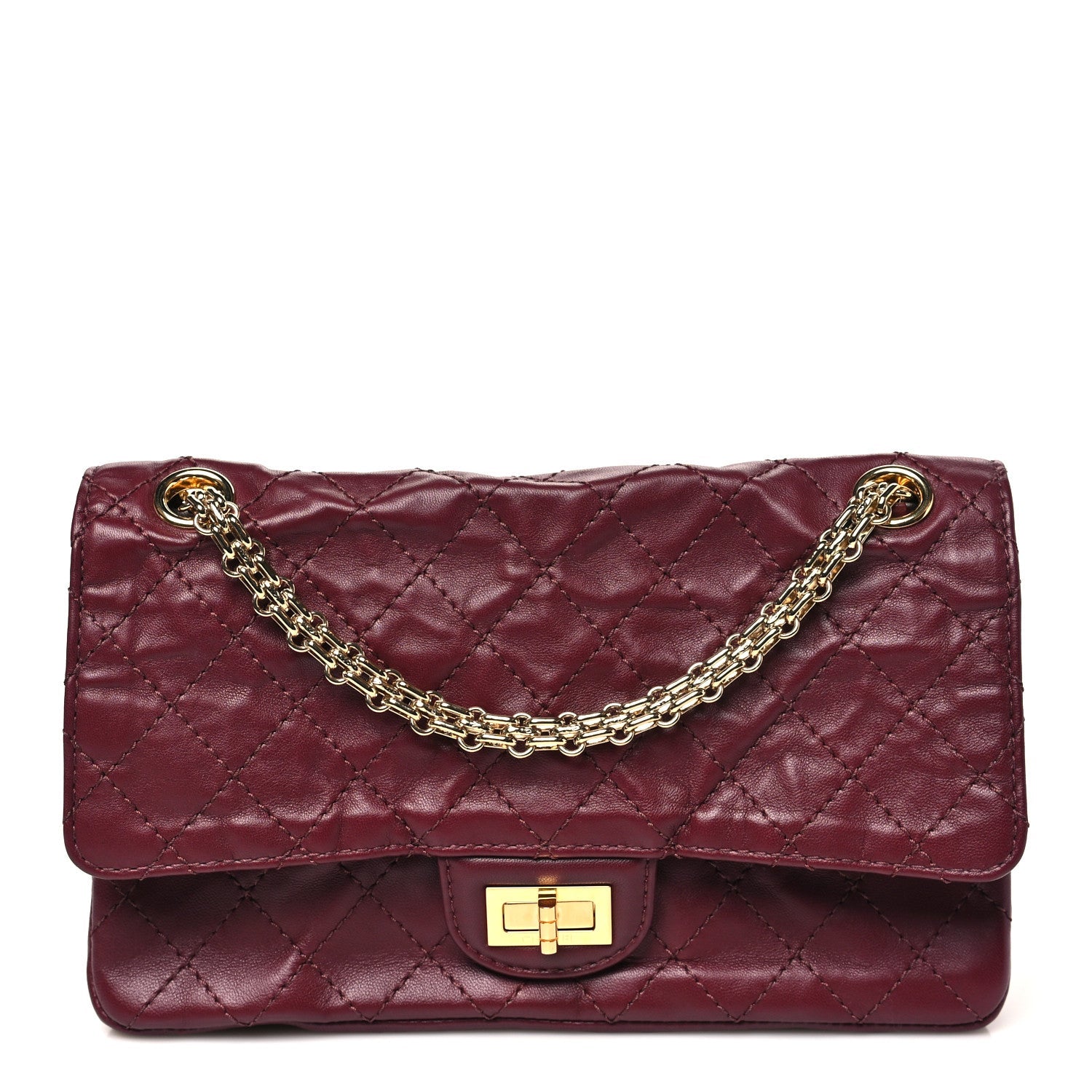 Chanel Lambskin Quilted Crush 2.55 Reissue 225 Flap Dark Burgundy