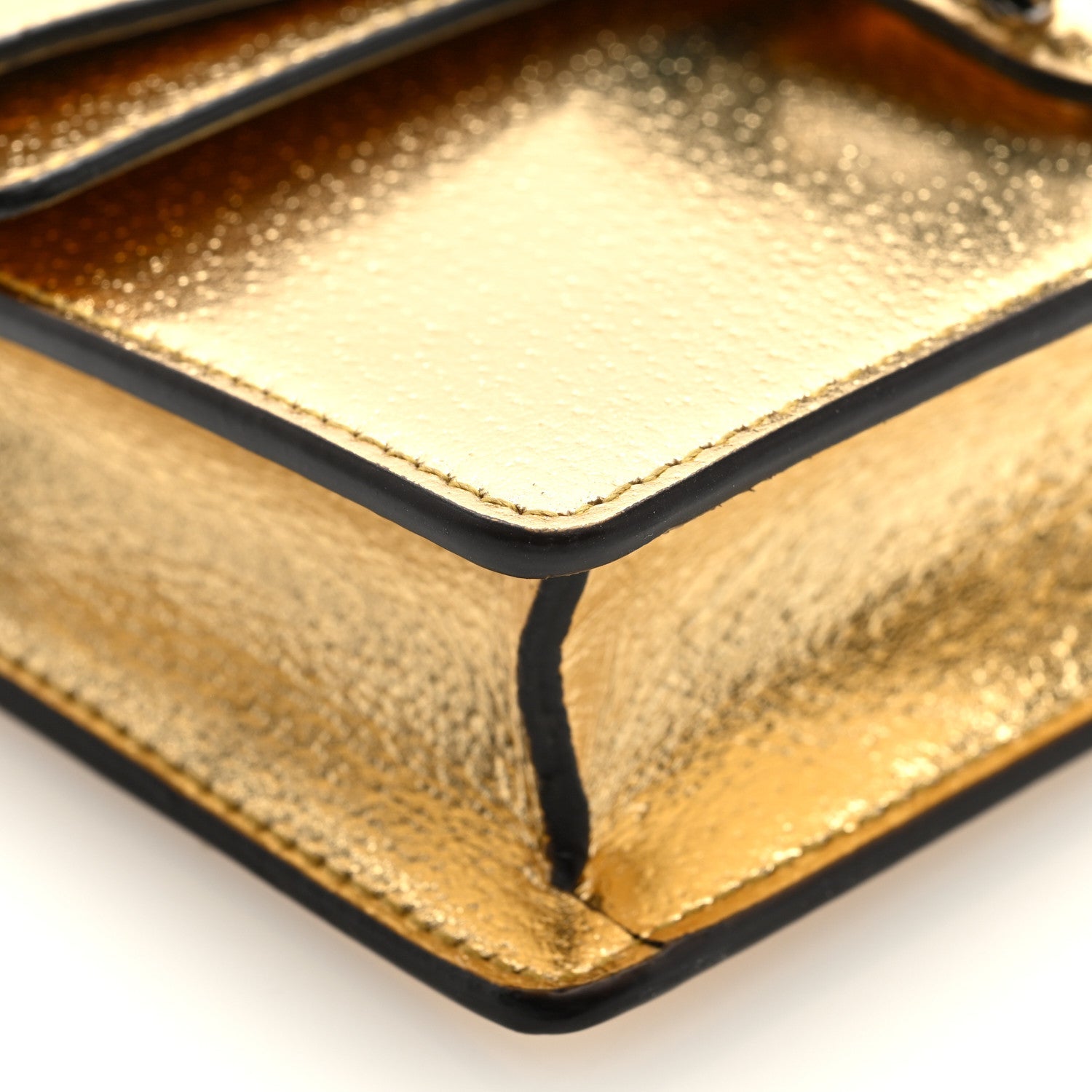 Gucci Metallic Calfskin Super Mini Dionysus Shoulder Bag Gold