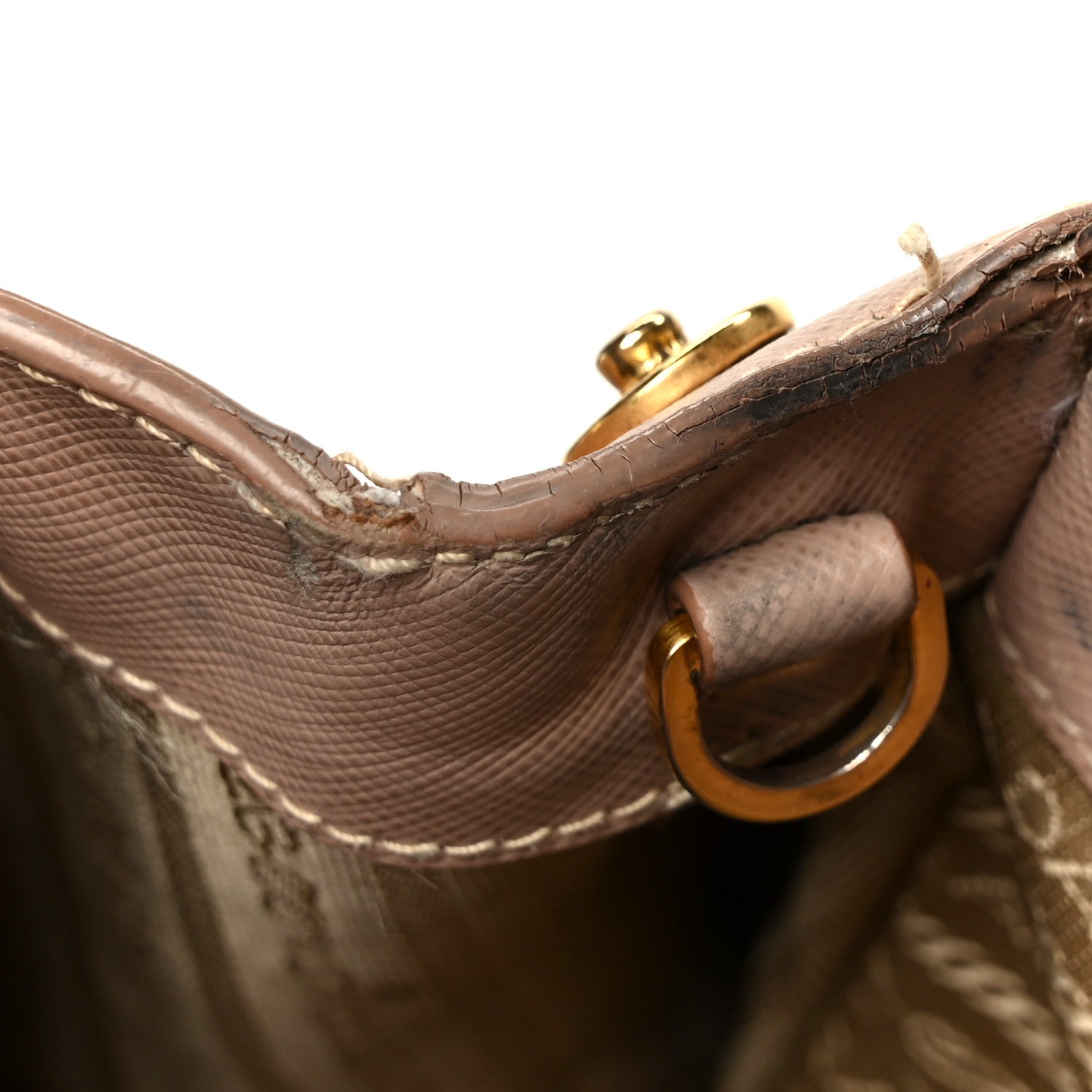 Prada Saffiano Small Galleria Double Zip Tote Cammeo
