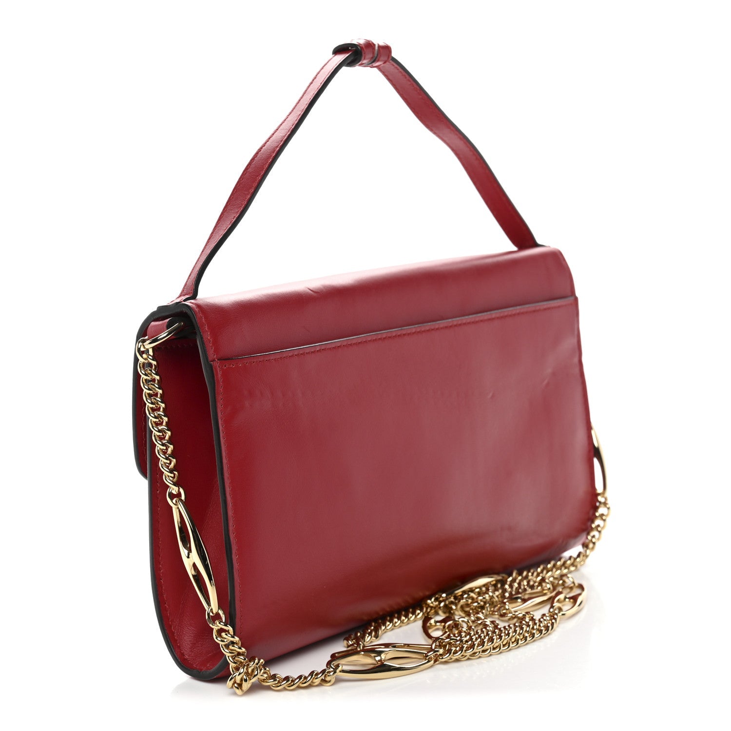 Gucci Smooth Calfskin Small Zumi Top Handle Shoulder Bag Hibiscus Red