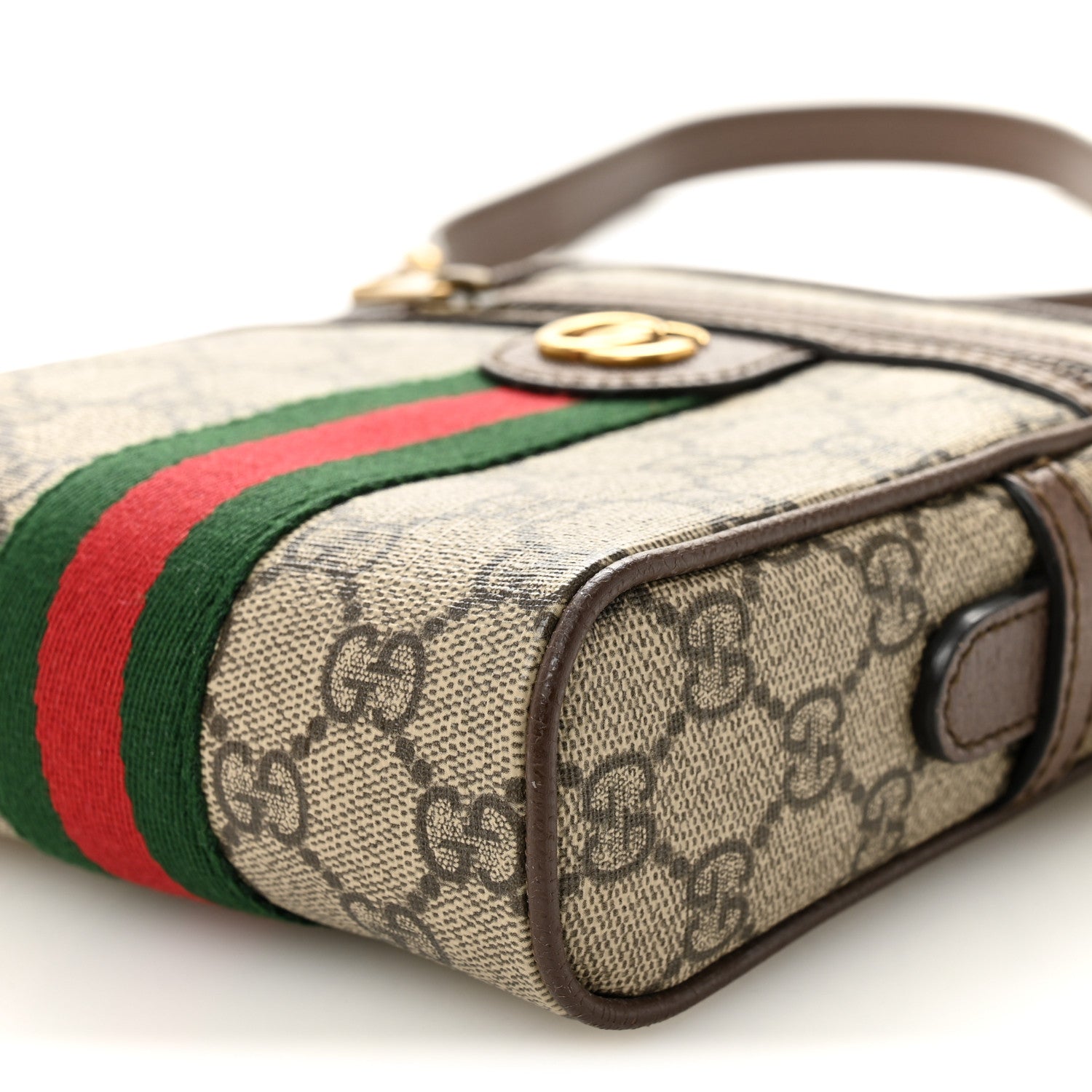 Gucci GG Supreme Monogram Web Mini Ophidia Messenger Brown
