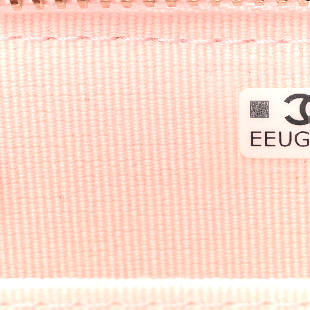 Caviar Quilted Zip Coin Purse Pink