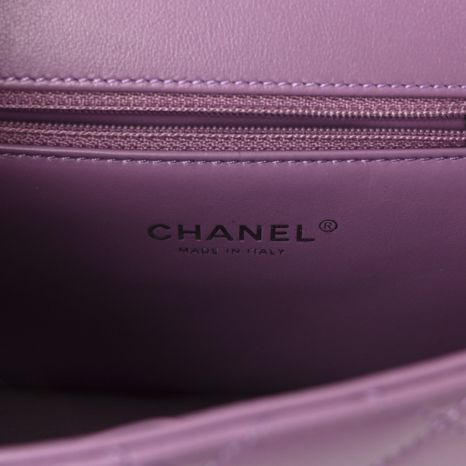 Chanel Lambskin Quilted Small CC Filigree Flap Purple