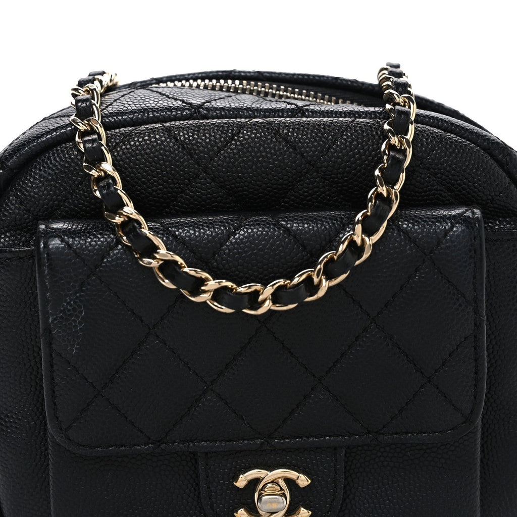 Chanel Caviar Quilted CC Day Camera Case Black