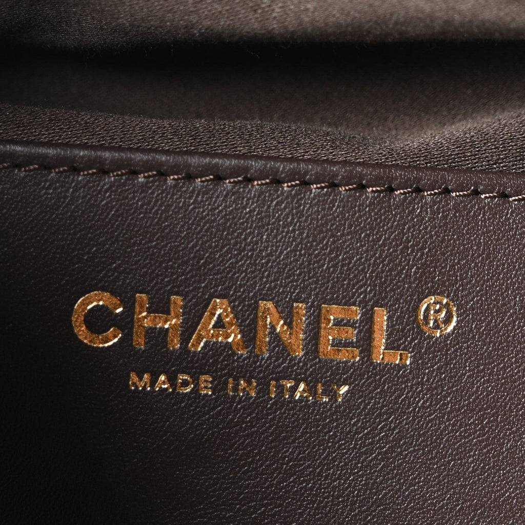 Chanel Suede Quilted Medium Chanel 25 Handbag Dark Brown
