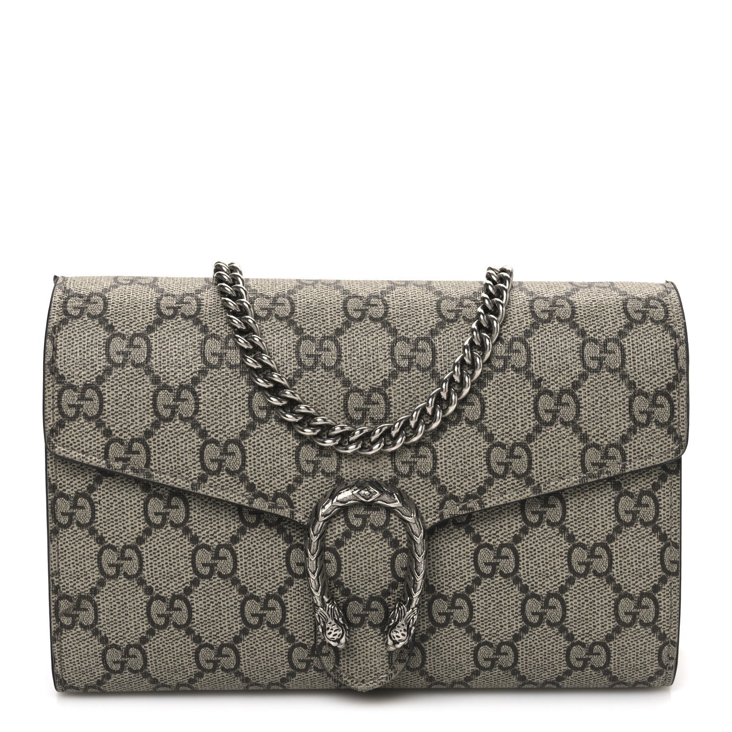 Gucci GG Supreme Monogram Mini Dionysus Chain Wallet Beige Taupe