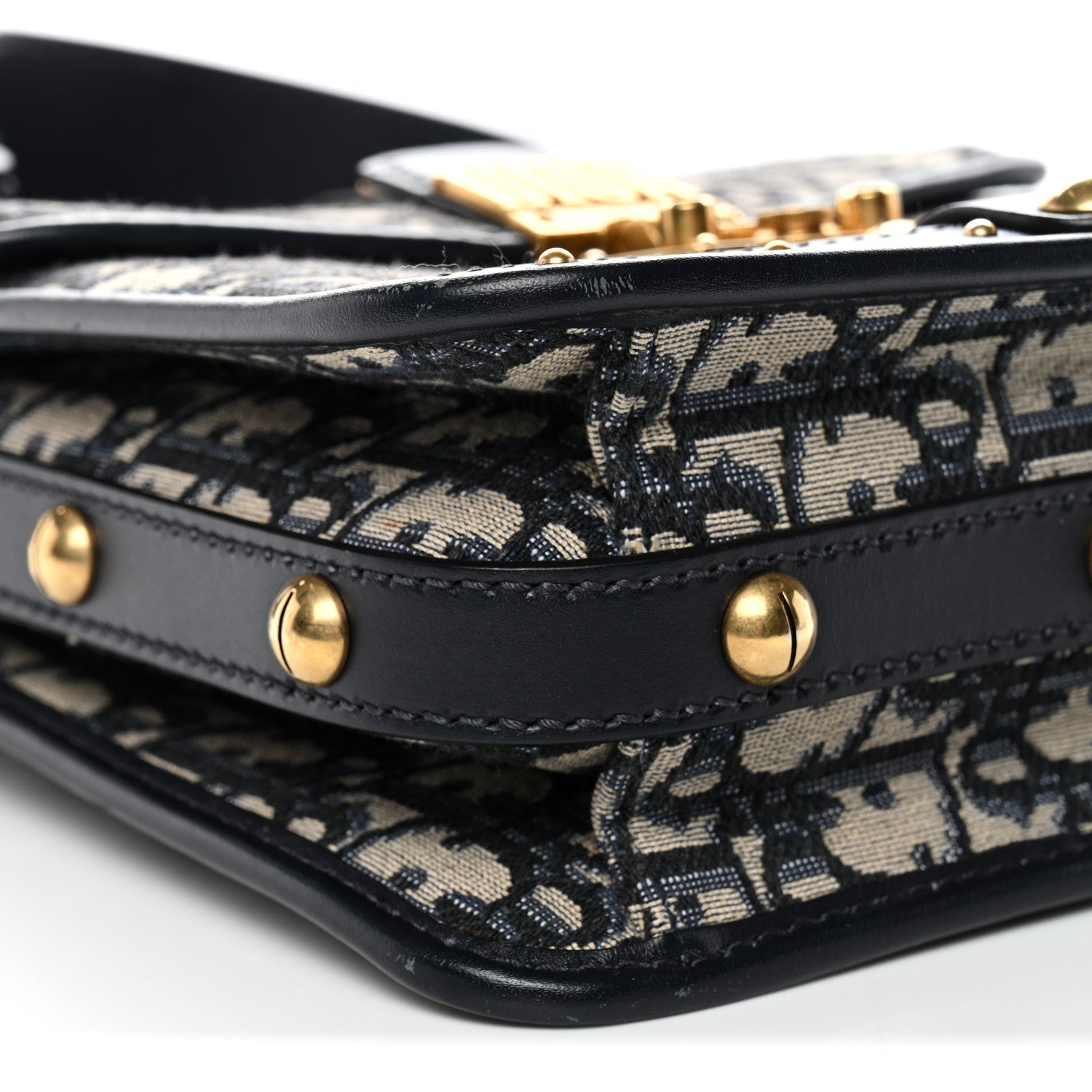 Christian Dior Oblique Square DiorAddict Flap Navy Blue