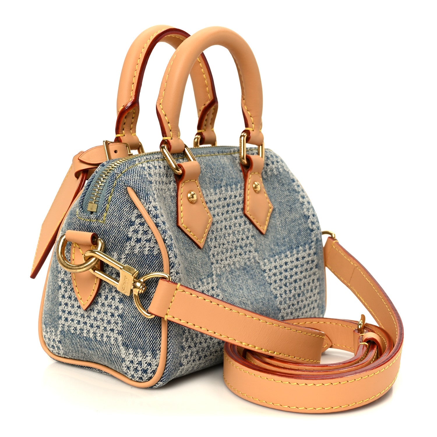 Louis Vuitton Damier Denim 3D Speedy Bandouliere 18 Bleu
