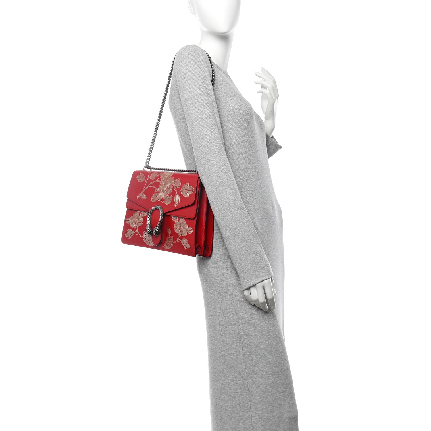 Gucci Calfskin Chinese New Year Medium Dionysus Shoulder Bag Hibiscus Red