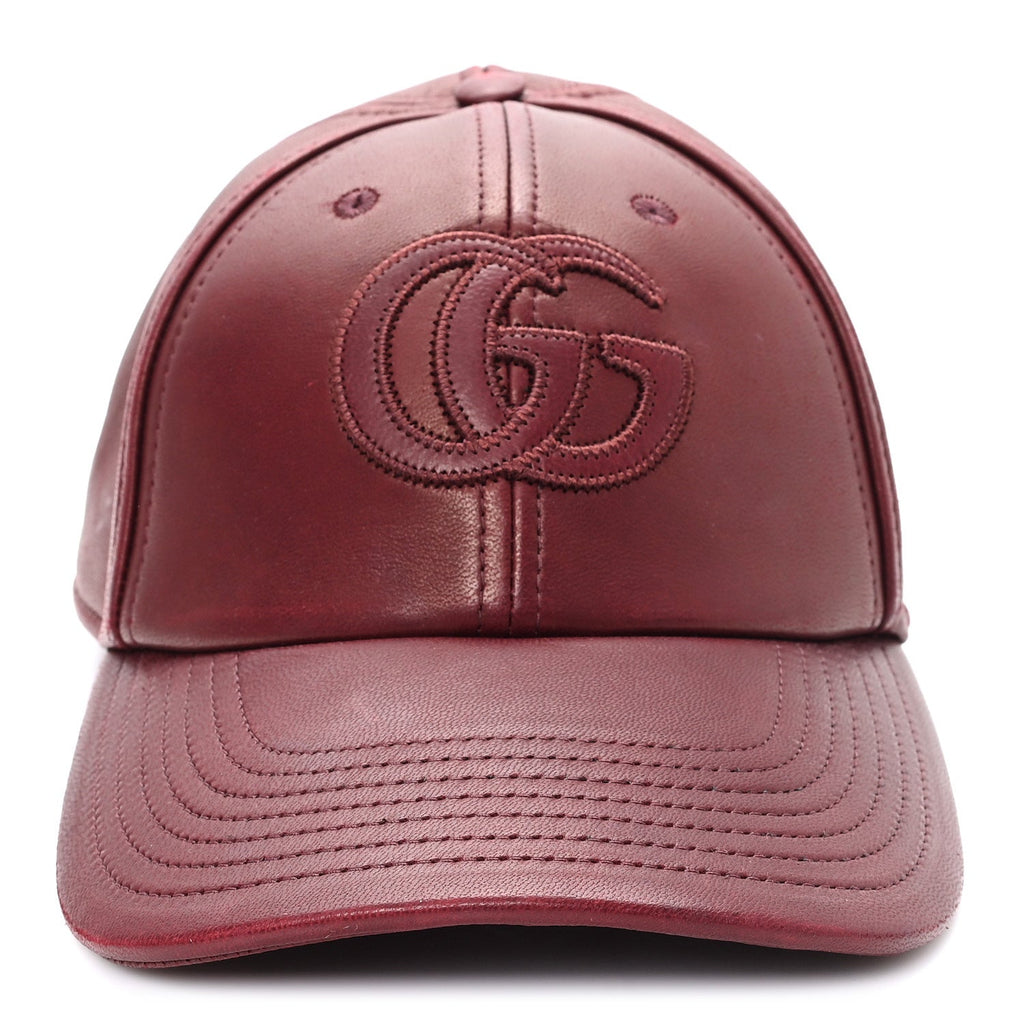 Gucci Calfskin Interlocking G Baseball Hat S Bordeaux