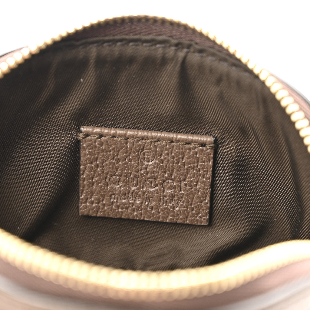 Gucci GG Supreme Monogram Web Ophidia Dome Key Pouch Beige New Acero