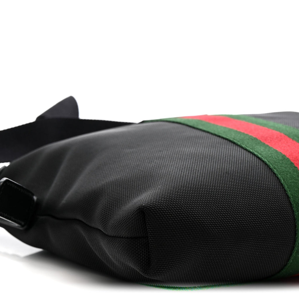 Gucci Techno Canvas Web Messenger Bag Black