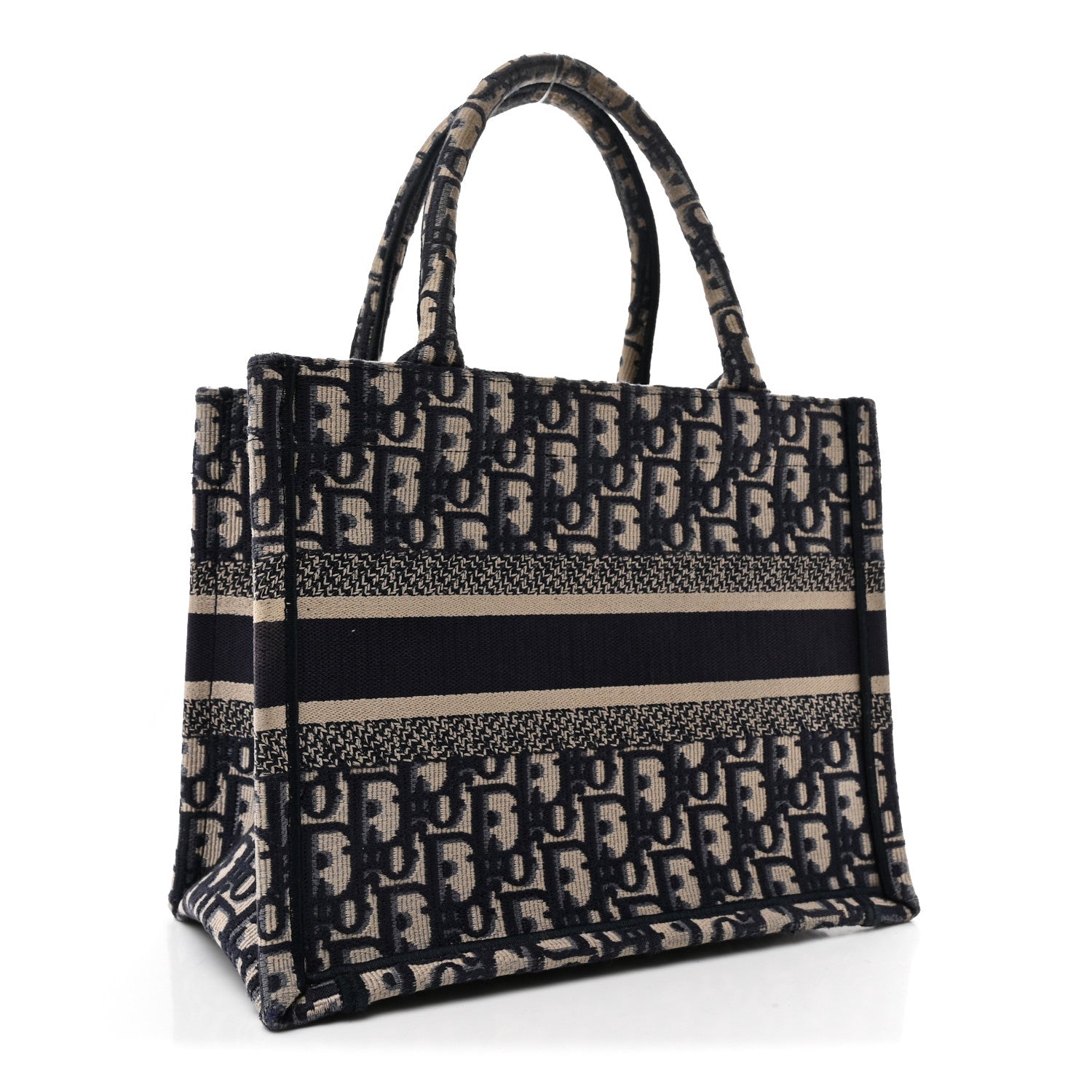 Christian Dior Oblique Small Book Tote Blue Multicolor