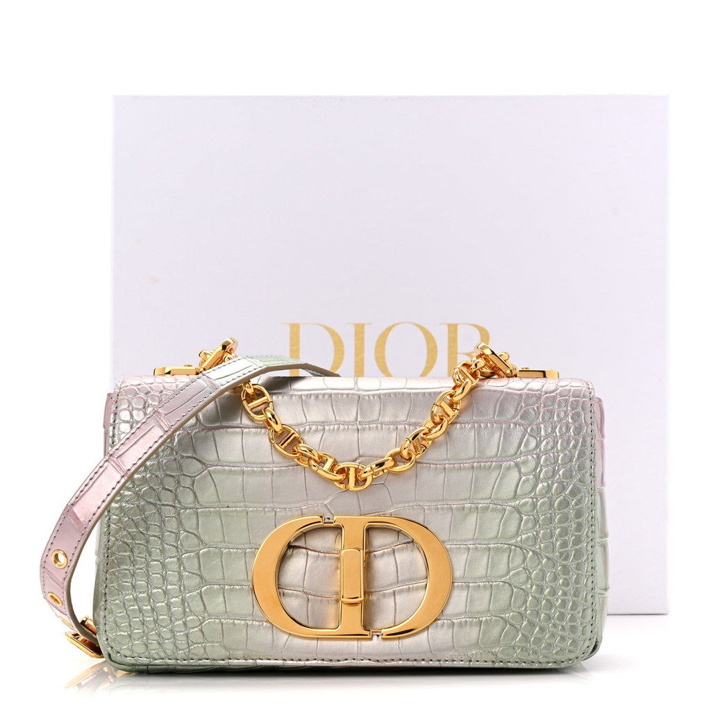 Christian Dior Metallic Alligator Small Caro Bag Multicolor