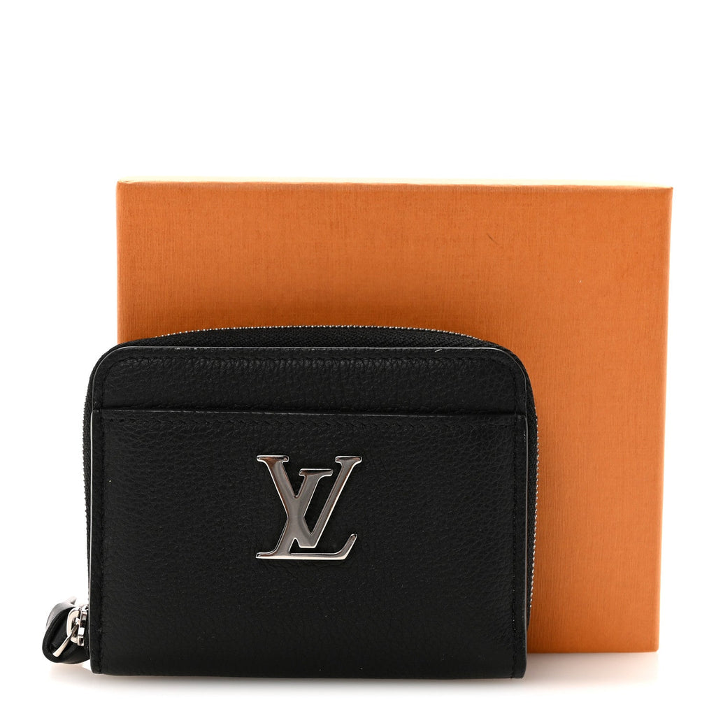 Louis Vuitton Calfskin Lockme Zippy Coin Purse Black