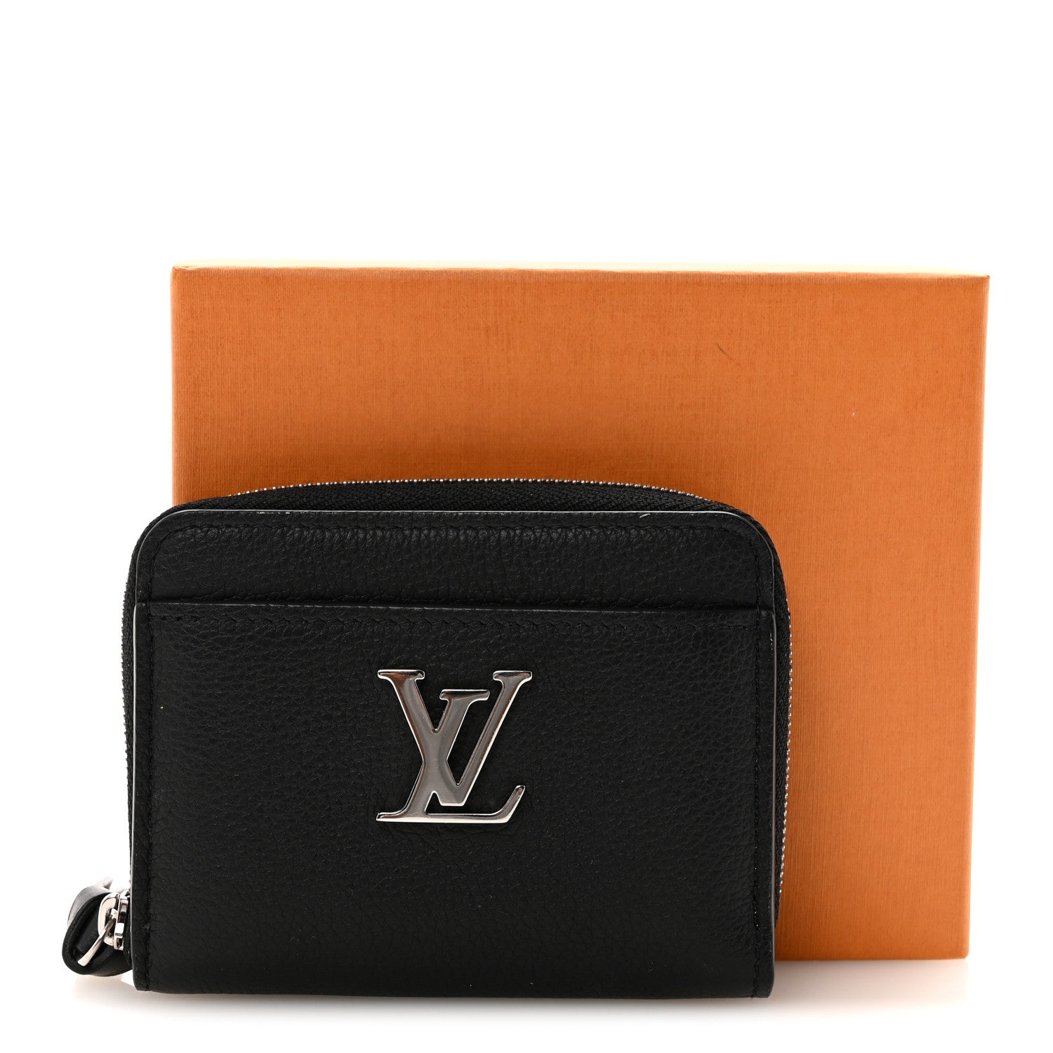 Louis Vuitton Calfskin Lockme Zippy Coin Purse Black