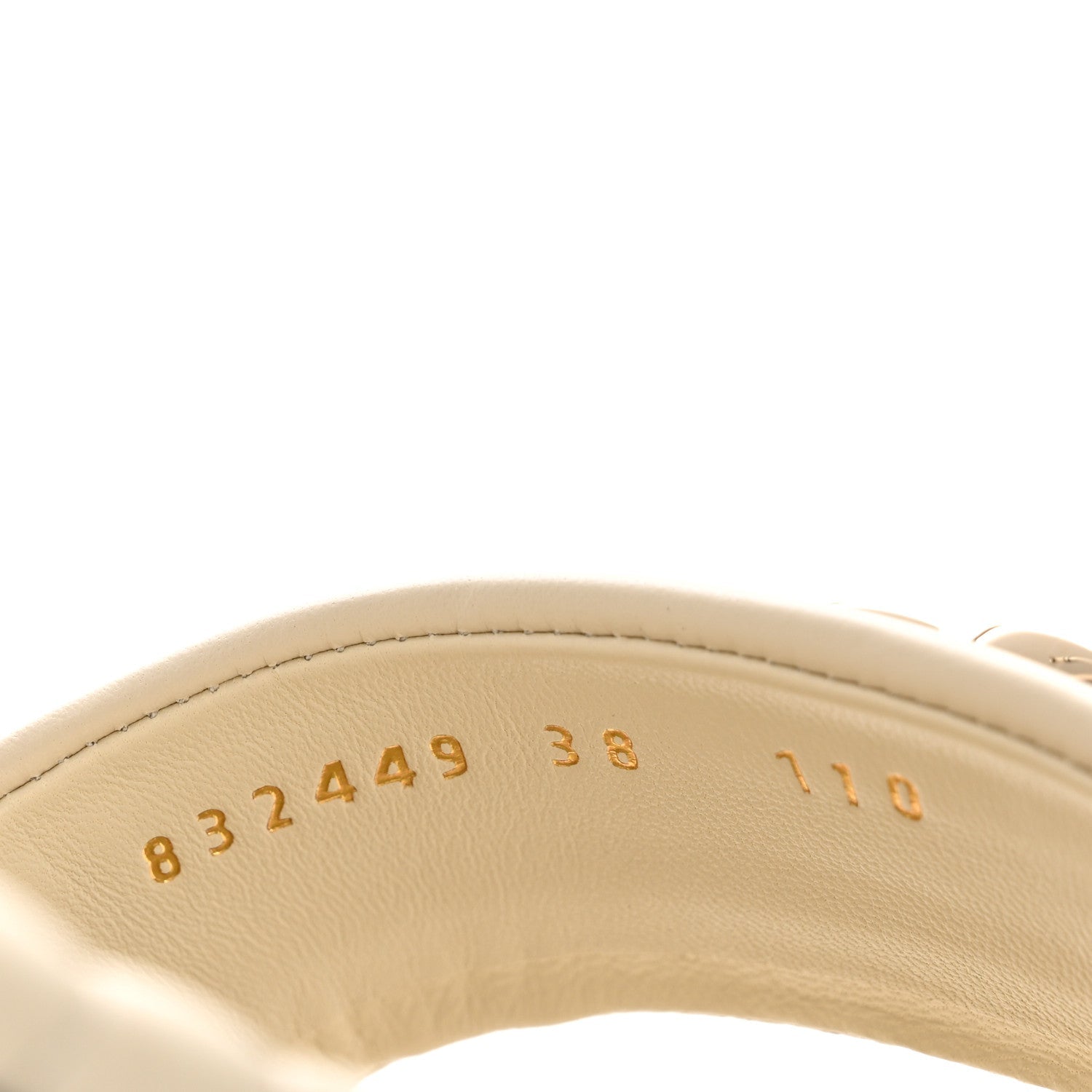Gucci Nappa Matelasse GG Marmont Flat Slide Sandals 38 New Ivoire