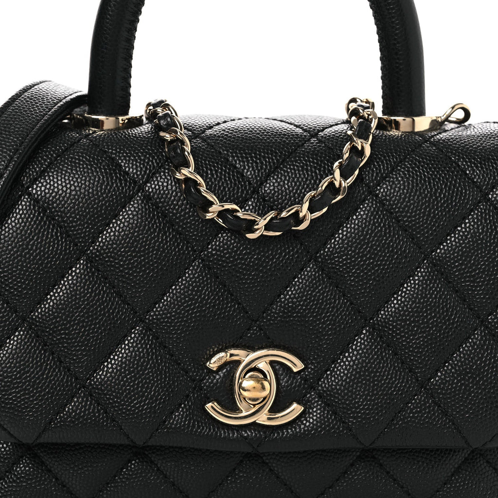 Chanel Caviar Quilted Extra Mini Coco Handle Flap Black