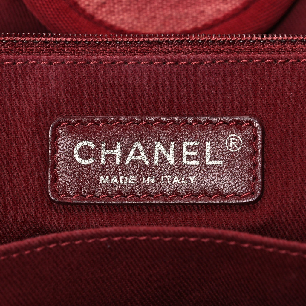 Chanel Canvas Large Deauville Tote Red