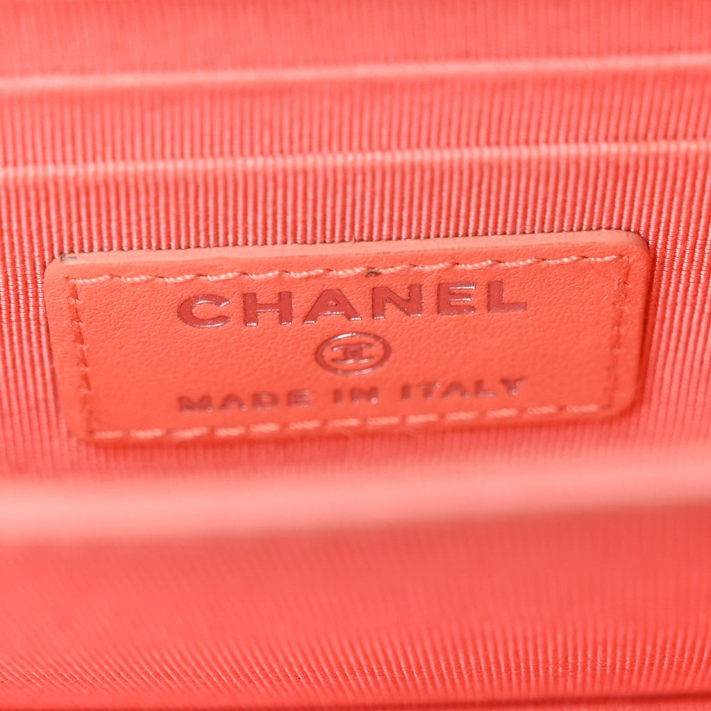 Chanel Caviar Quilted Mini Wallet On Chain WOC Coral