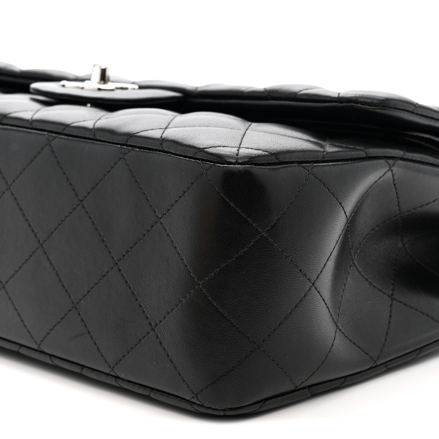 Chanel Lambskin Quilted Jumbo Double Flap Black