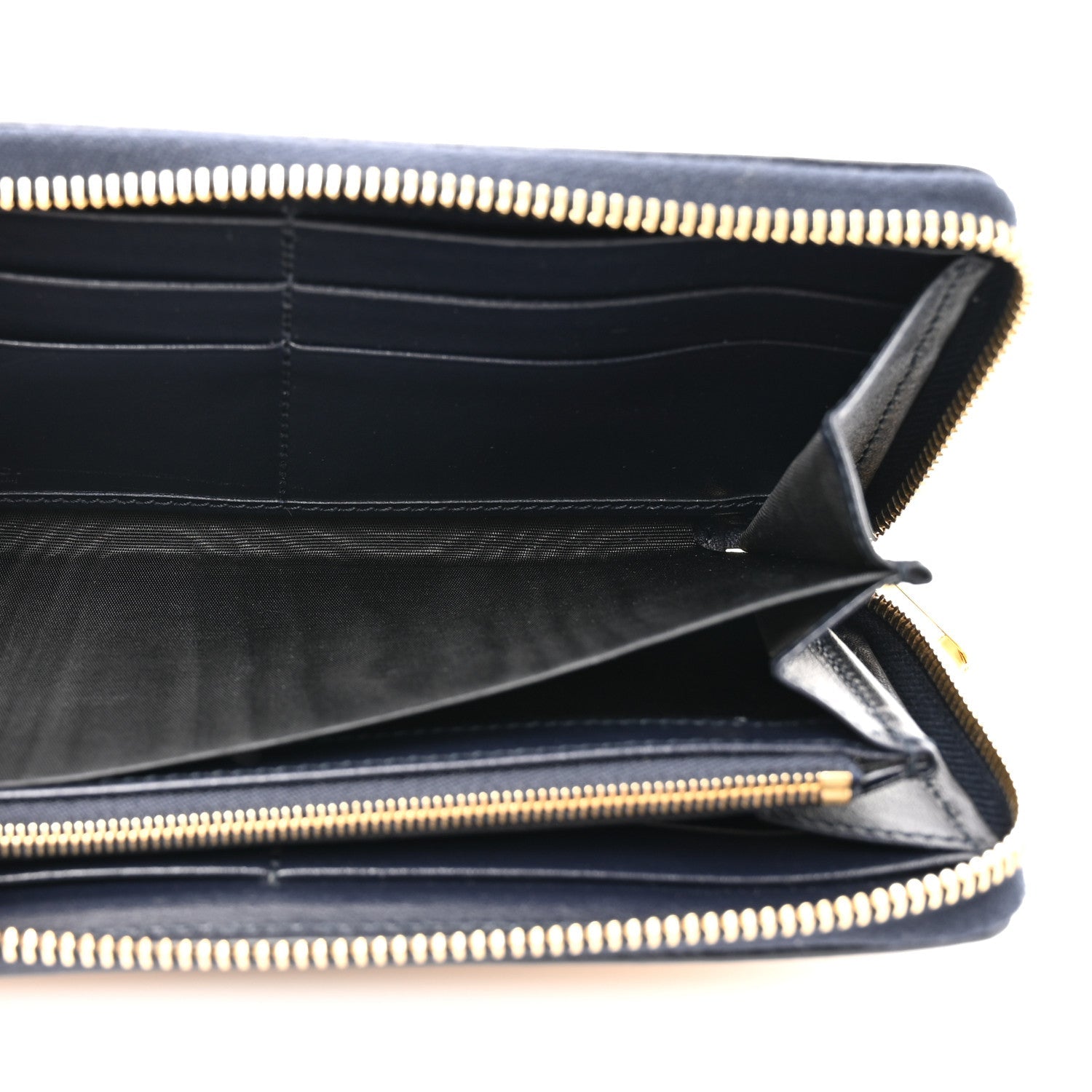Gucci Canvas Azalea Calfskin Horsebit 1955 Zip Around Wallet Beige Blue