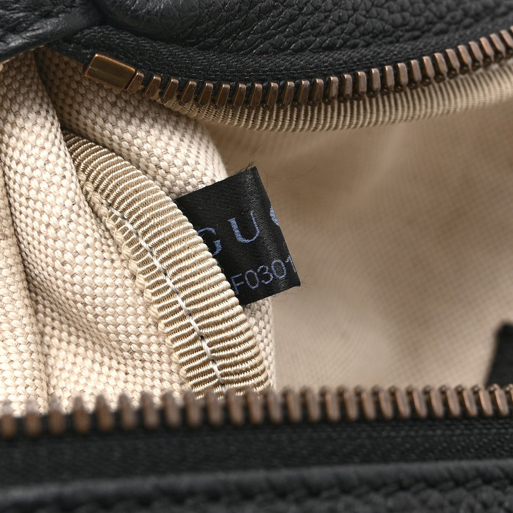Gucci Grained Calfskin Logo Belt Bag Black