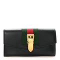 Gucci Calfskin Sylvie Continental Wallet Black